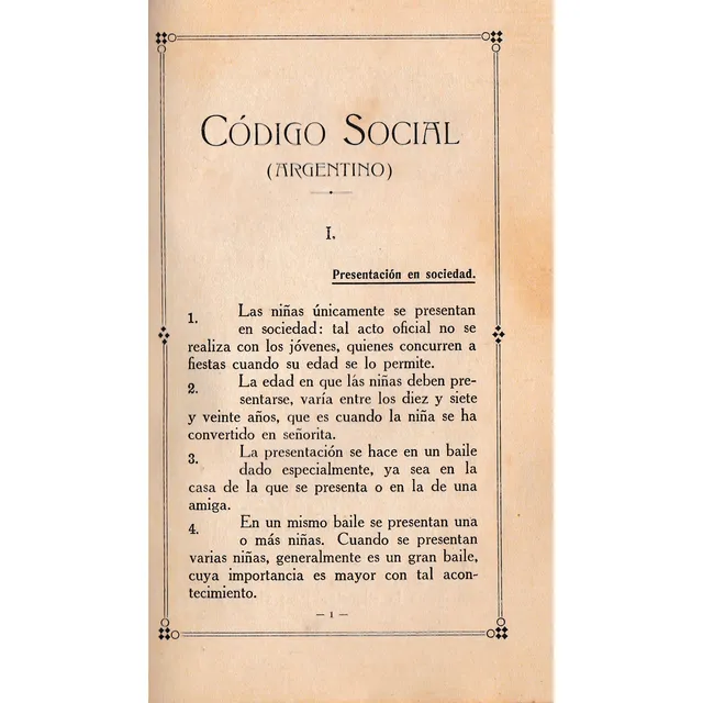 Código Social Argentino - Sara H. Montes - 1913
