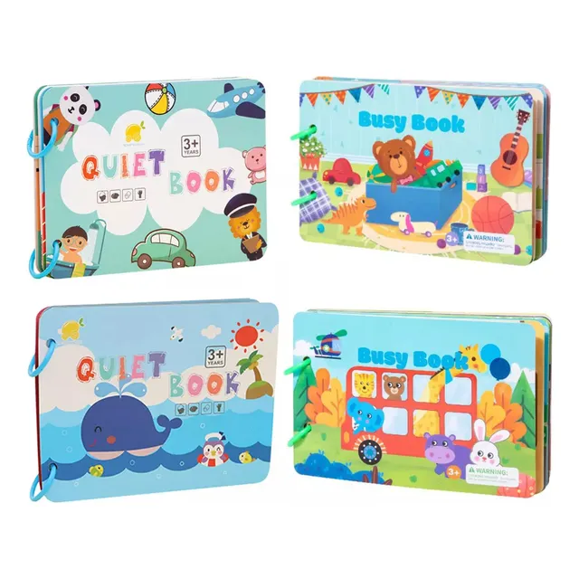Kit 4, Livro De Atividades Montessori Busy Book Para Criança