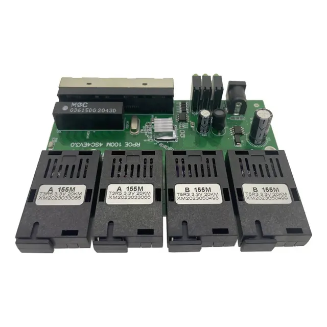Para  - Conmutador Fast Ethernet Poe De Fibra Óptica De 100