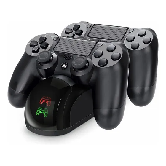 Cargadores De Controles Usb Doble Para Mandos Ps4 Negro