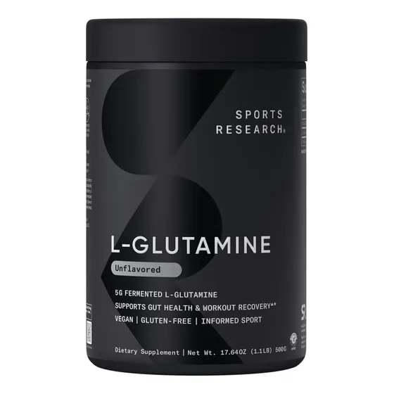 Suplemento Sports Research L-glutamina 500 G 100 Porciones