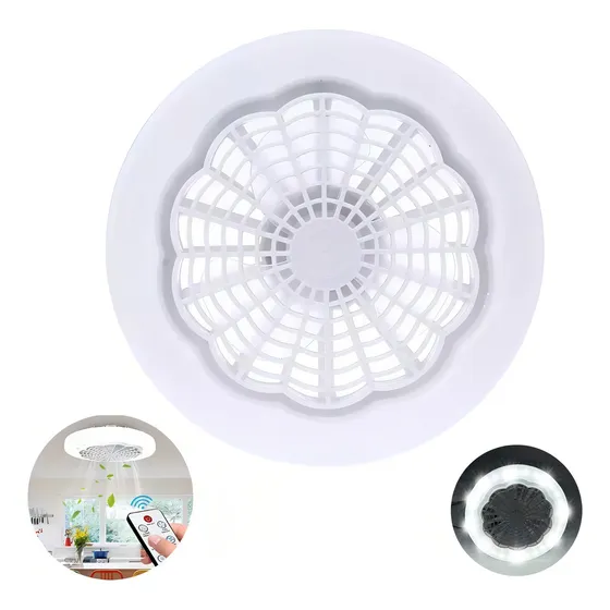 Ceiling Fans Ventiladores E27 De Techo Pie Con Control Luz Blanco