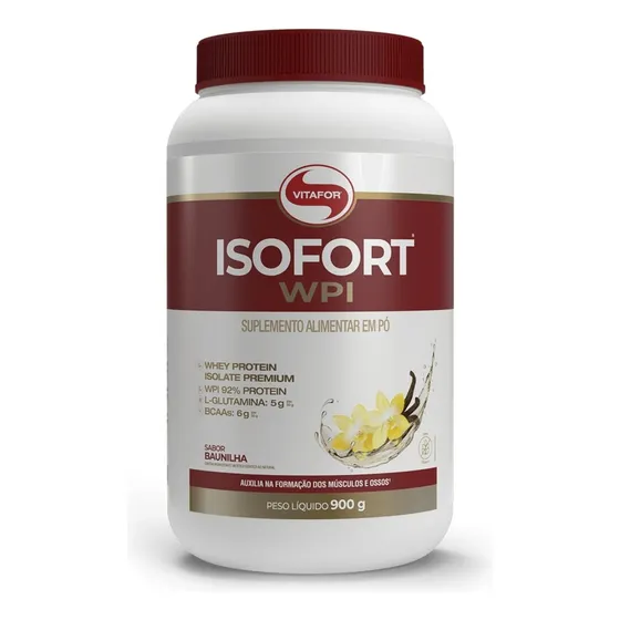 Whey Protein Isolado Isofort Baunilha Pote 900g Vitafor
