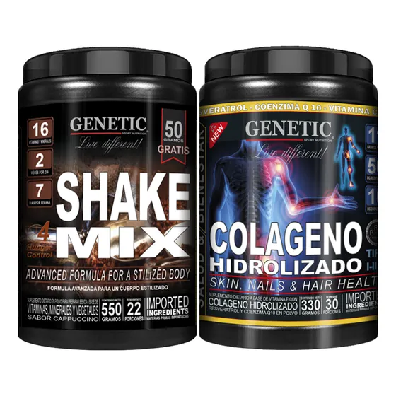 Reemplaza Comida Shake Mix Colágeno Hidrolizado 330g Genetic