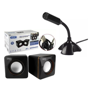 Kit Microfone D Mesa Usb FlexĂvel + Caixa De Som Computador Kit Microfone D Mesa Usb FlexĂvel + Caixa De Som Computador