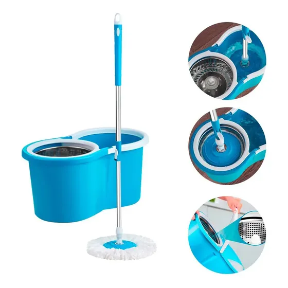 Mopa Balde Giratorio 360 Centrifugador Acero Inc 2 Paños Color Verde | Cuotas sin interés