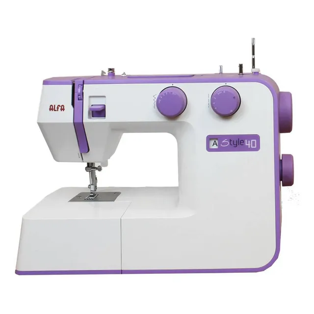 Máquina de coser recta Alfa Style 40 portable color blanco/violeta 220V