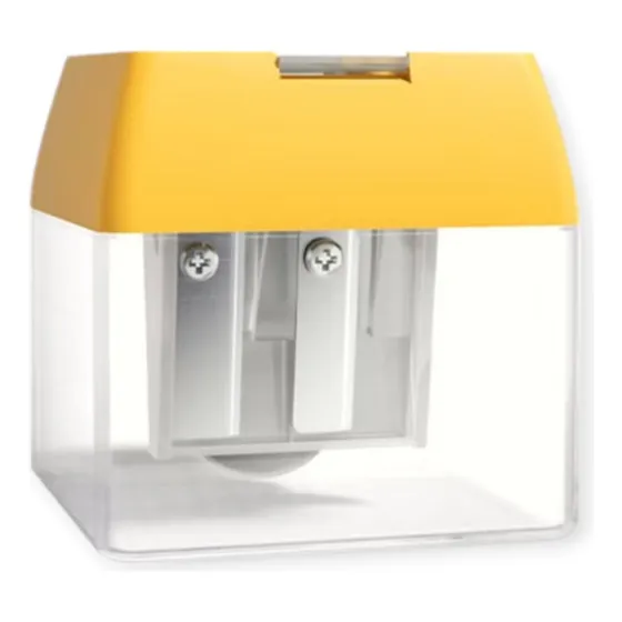 Sacapuntas Triple Con Depósito Línea Premium Mideer Color Amarillo