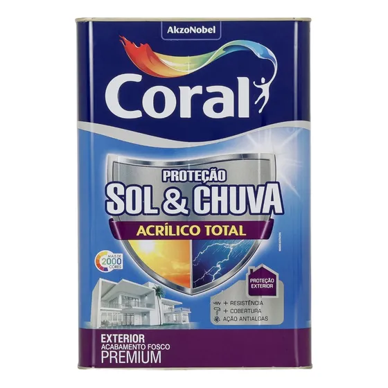 Tinta Acrílico Total Coral Sol E Chuva Cogumelo Japones 16l