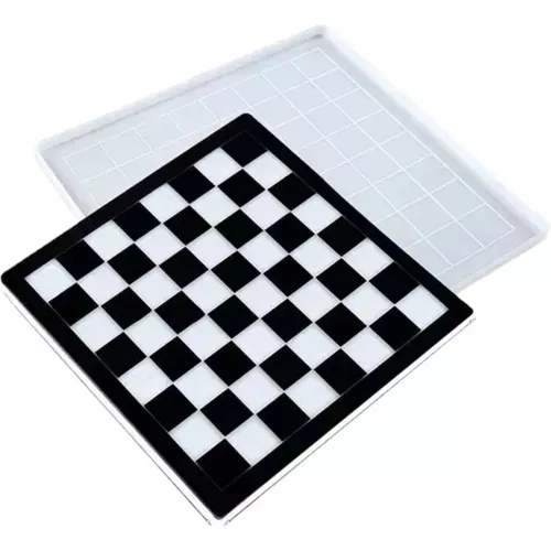 Kit Molde De Silicone Tabuleiro Jogo De Dama E Xadrez Resina