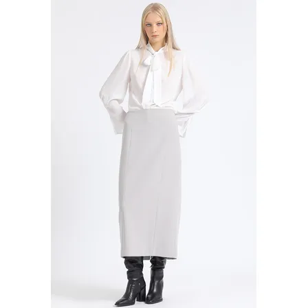 Falda Tubo Midi, Gris Liola