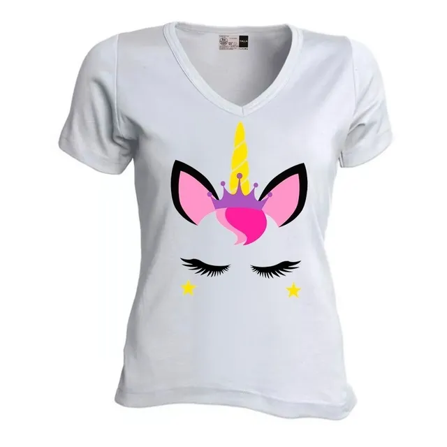 Camiseta Para Mujer Unicornio Dama Blusa Niña Algodón
