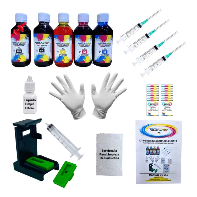 Kit Recarga De Tinta Compatible Con Cartuchos Hp 667/664/662