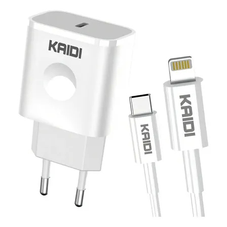 Carregador Turbo PD Tipo C Kaidi 20W Kd-108A Compatível com iPhone