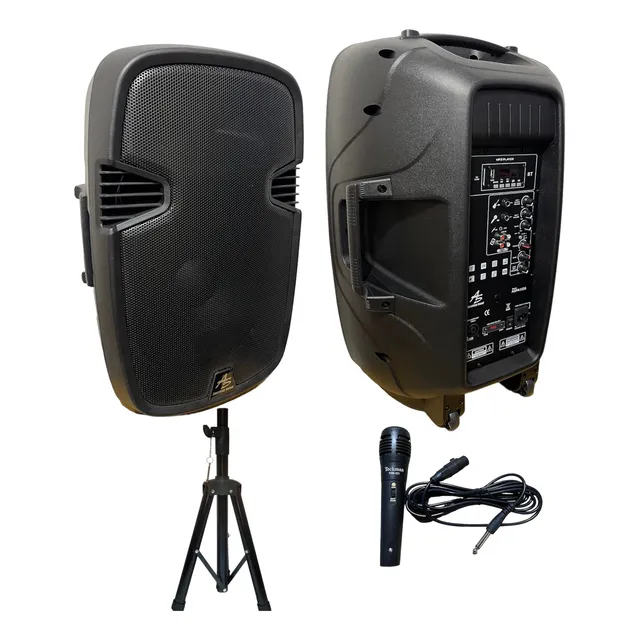 Cabina Activa 15 Pulgadas American Sound + Base Y Micrófono