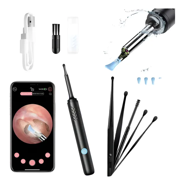 Otoscopio Digital Kit Oidos Limpieza Cerumen Veterinario