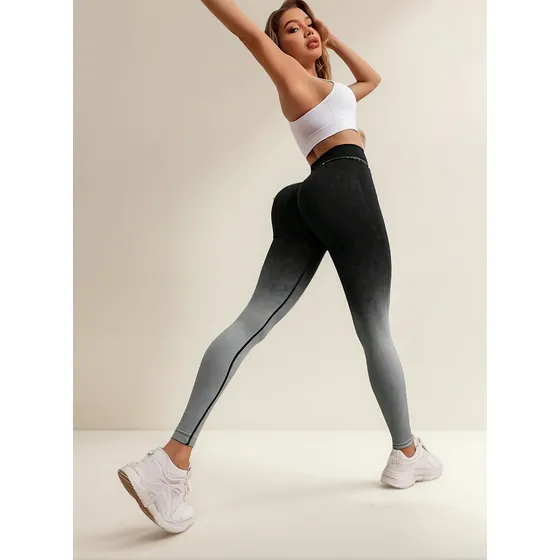 Calza Leggins Deportiva Licra Tiro Alto Negra Con Gris
