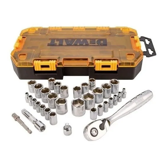 Juego De Dados Y Rachet  De 1/4  . Y 3/8 34 Piezas Dewalt #m