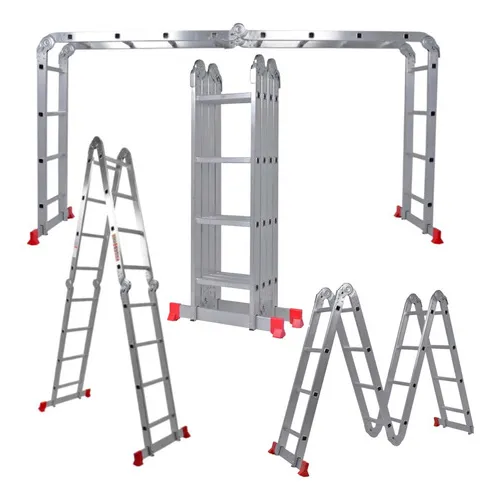 Escalera multifuncional articulada de aluminio 16 peldaños 4x4