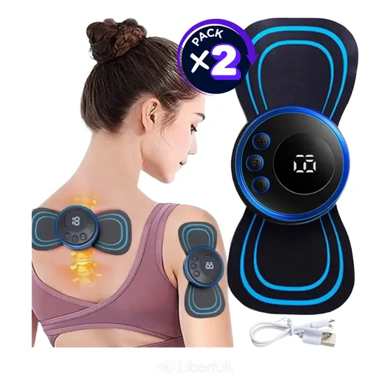 Mini Masajeador Cervical Cuello Y Espalda Tens Recargable X2
