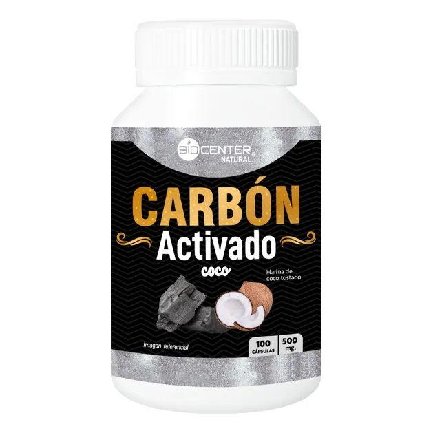 Carbón Activado Biocenter Natural 500mg 100 Capsulas