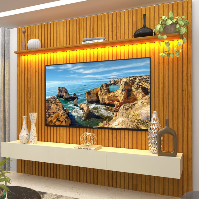 Estante Home Ripada Para Tv Até 85 Polegadas Com Led If
