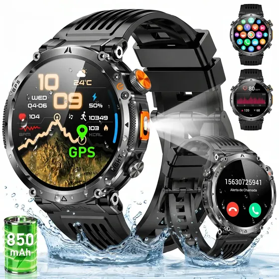 Smartwatch NOVANTE Trek G2-1413 Com GPS Autônomo e Lanterna Para Atividades ao Ar Livre