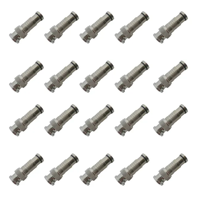 20 Conectores Adaptador Bnc Para Cable Coaxial Rg59 Macho