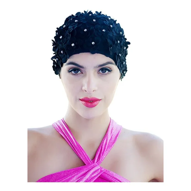 Gorro Natacion Pelo Largo Hecho Mano Petalo Color Puro Para