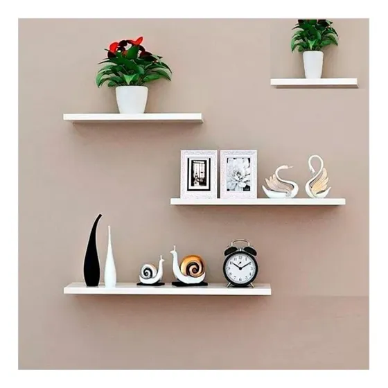 Set 4 Repisas Flotantes Decoración Kit Minimalista Moderna