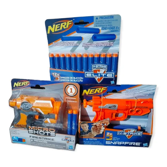 Nerf Firestrike Micro Shots Y Snapfire + 12 Dardos D Succión