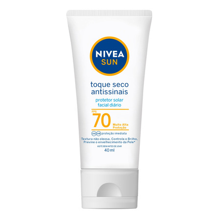 Nivea Sun Protetor Solar Facial Seco Antissinais Fps70 40ml Nivea Sun Protetor Solar Facial Seco Antissinais Fps70 40ml
