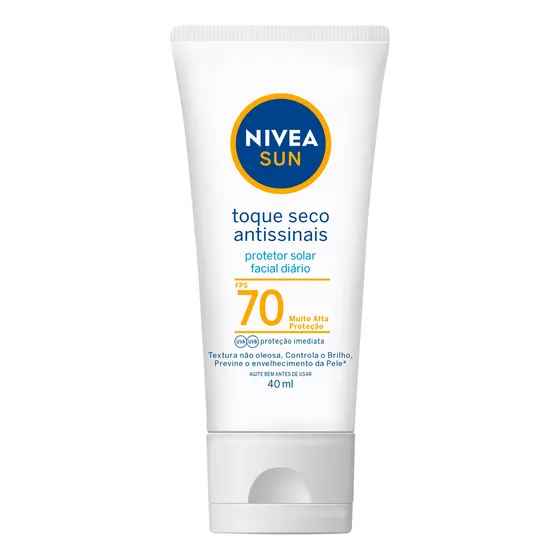 Nivea Sun Protetor Solar Facial Seco Antissinais Fps70 40ml