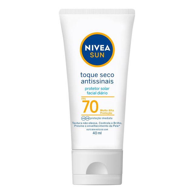 Nivea Sun Protetor Solar Facial Seco Antissinais Fps70 40ml Nivea Sun Protetor Solar Facial Seco Antissinais Fps70 40ml