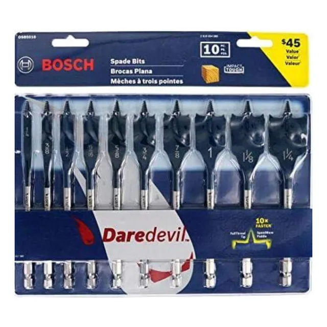 Juego De 10 Brocas Madera Plana Bosch Self Cut Speed
