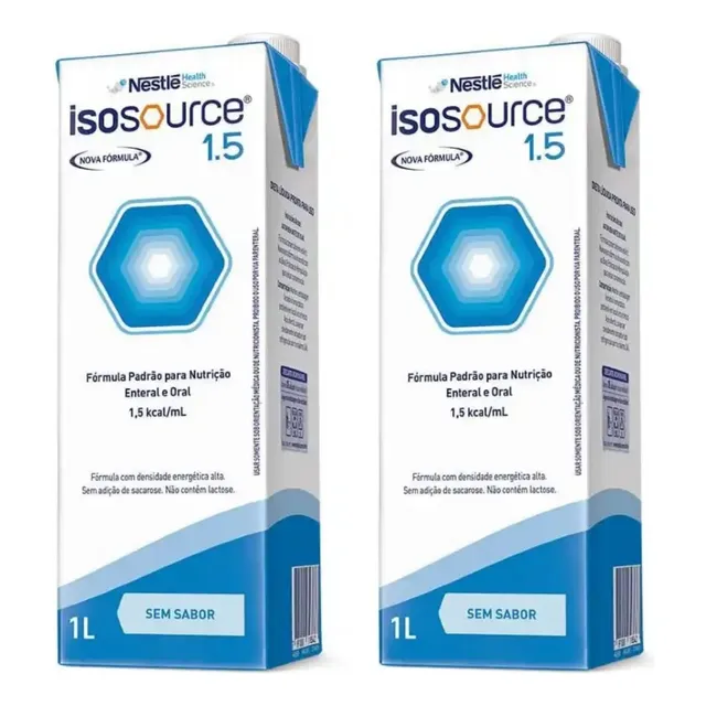 Kit 2 Unidades Isosource 1.5 Cal 1l Sem Sabor Nestlé Novo