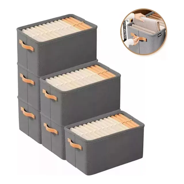 6set Cajas Organizadoras Plegables Canastas Almacenaje Tela