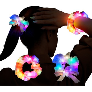2pzs Goma Elásticas Led Light Pelo Scrunchies Para Fiestas 2pzs Goma Elásticas Led Light Pelo Scrunchies Para Fiestas