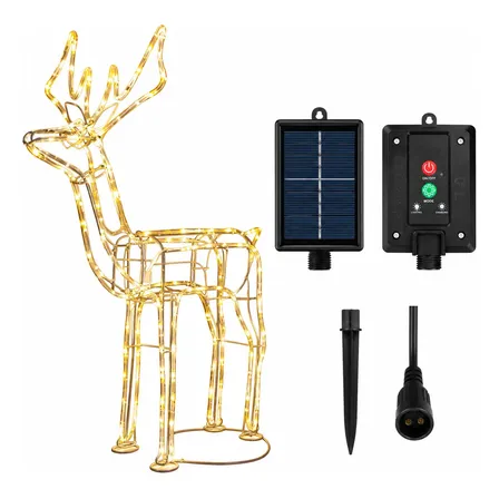 Pisca Pisca Solar Rena Natal Led Decoracao Externa Ip65 Luz Quente