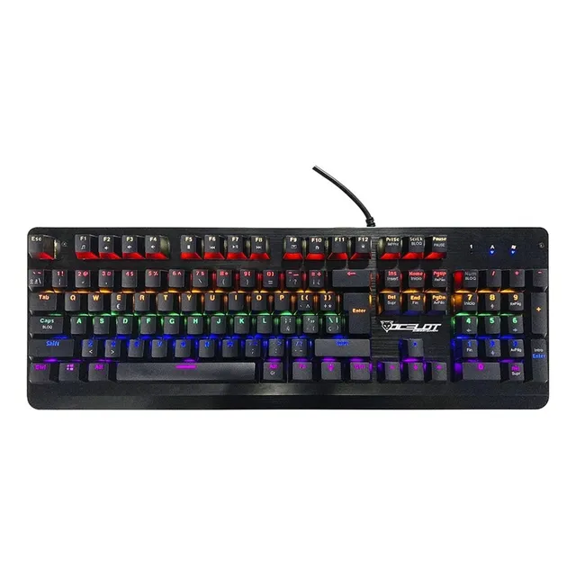 Teclado Gamer Mecánico Metal Ocelot Ogmk01 Rgb Switch Azul Color del teclado Negro Idioma Español España