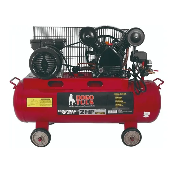 Compresor De Aire Banda Lubricado Motor 2hp 56 L