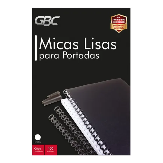 Mica Transparente Tamaño Oficio 100 Unidades - Gbc