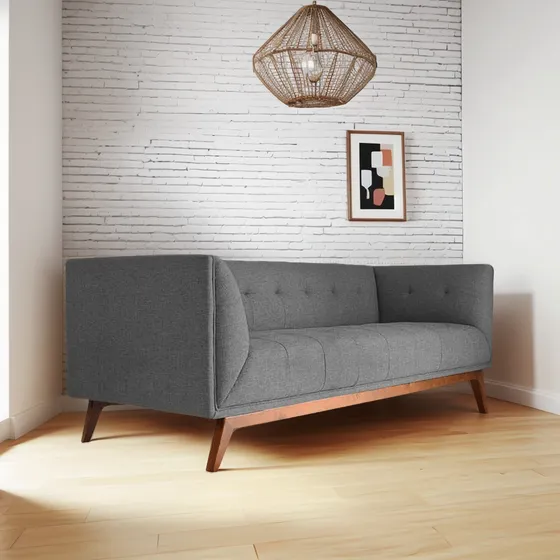 Sofa Liverpool Lino Gris 1pz Sofa Sillon Mueble Sala