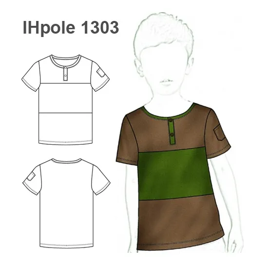 Molde, Patrón Polera Manga Pegada, Cortes Delanteros