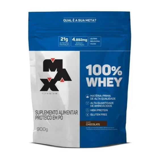 Refil 100% Whey Protein Concentrado 900g - Max Titanium Novo