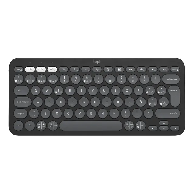 Teclado Logitech K380s Pebble Keys 2 Bluetooth color grafito