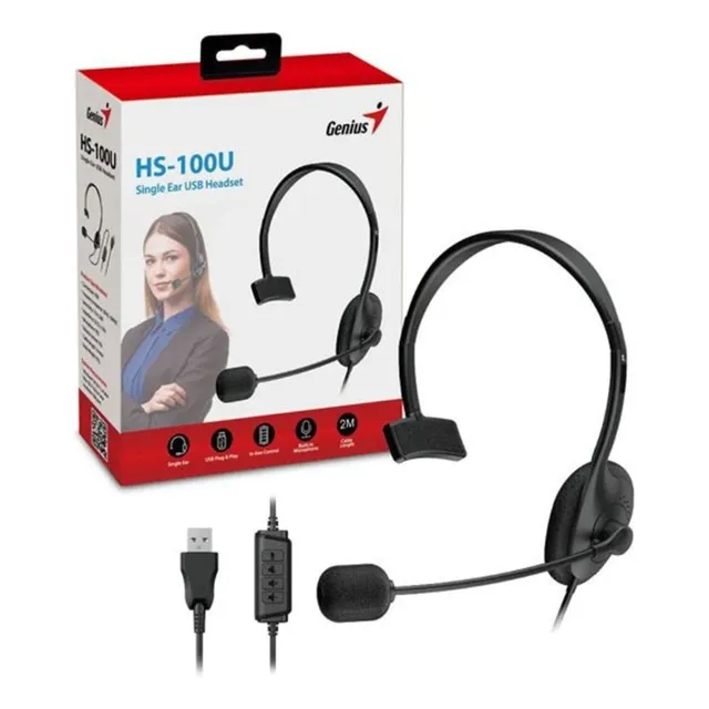 Diadema Genius Hs  Usb Monoaural Con Micrófono Universal