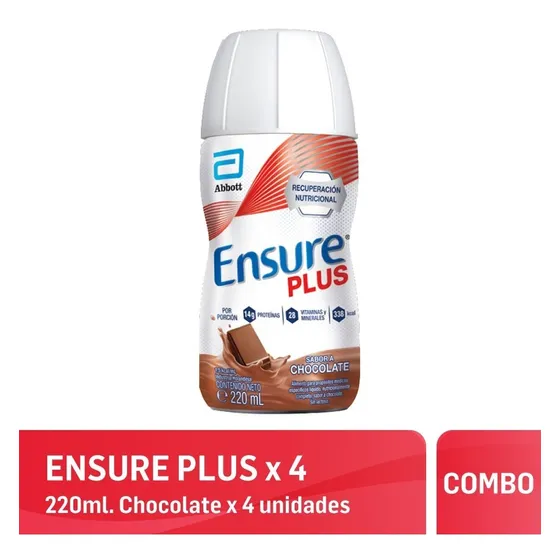 Ensure Plus Liquido Chocolate 220 Ml X 4 Unidades