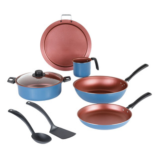 Batería De Cocina Ekco River De 8 Piezas Hecha De Aluminio C Batería De Cocina Ekco River De 8 Piezas Hecha De Aluminio C
