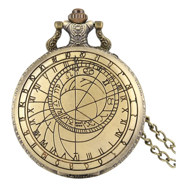 Relogio De Bolso (cuarzo) Astrolabio Retro Brújula Cuarzo